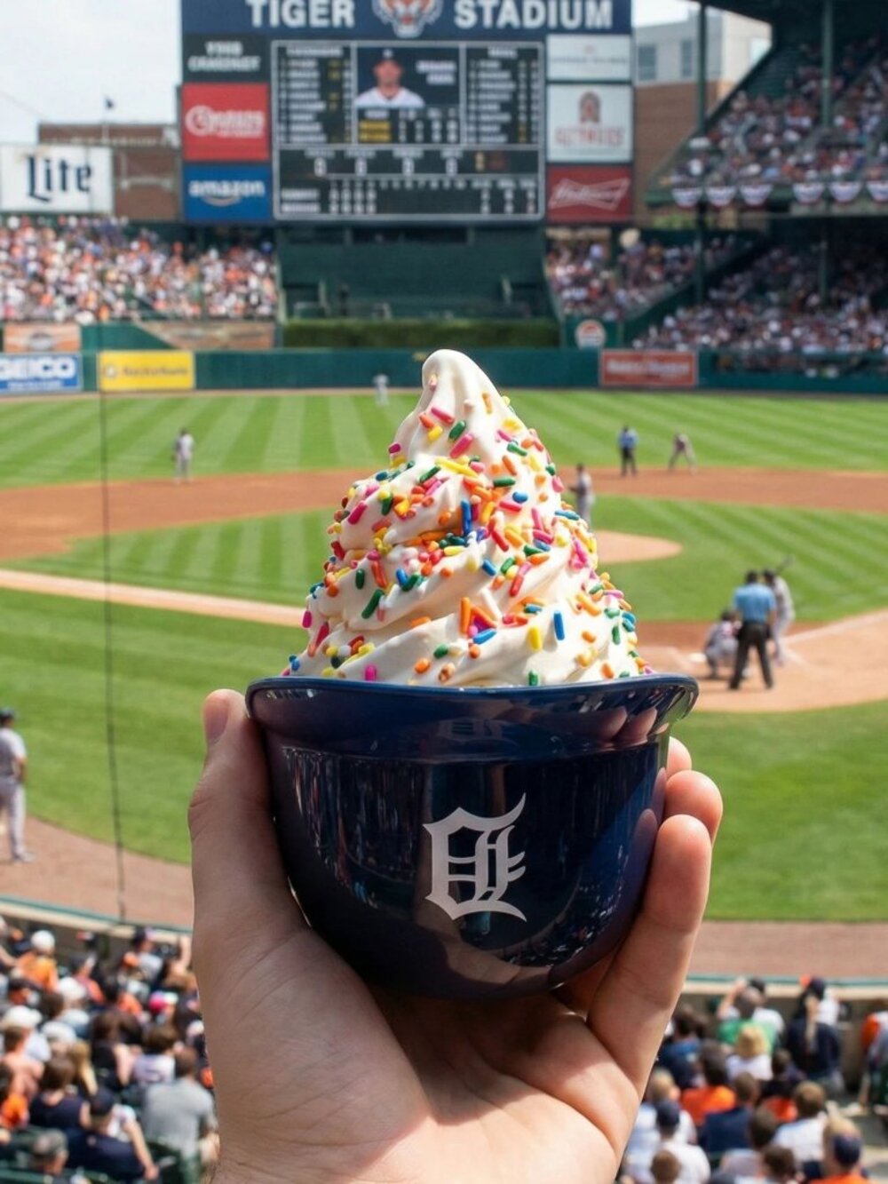Detroit Tigers Mini Baseball Helmet 8oz Ice Cream Sundae Cup